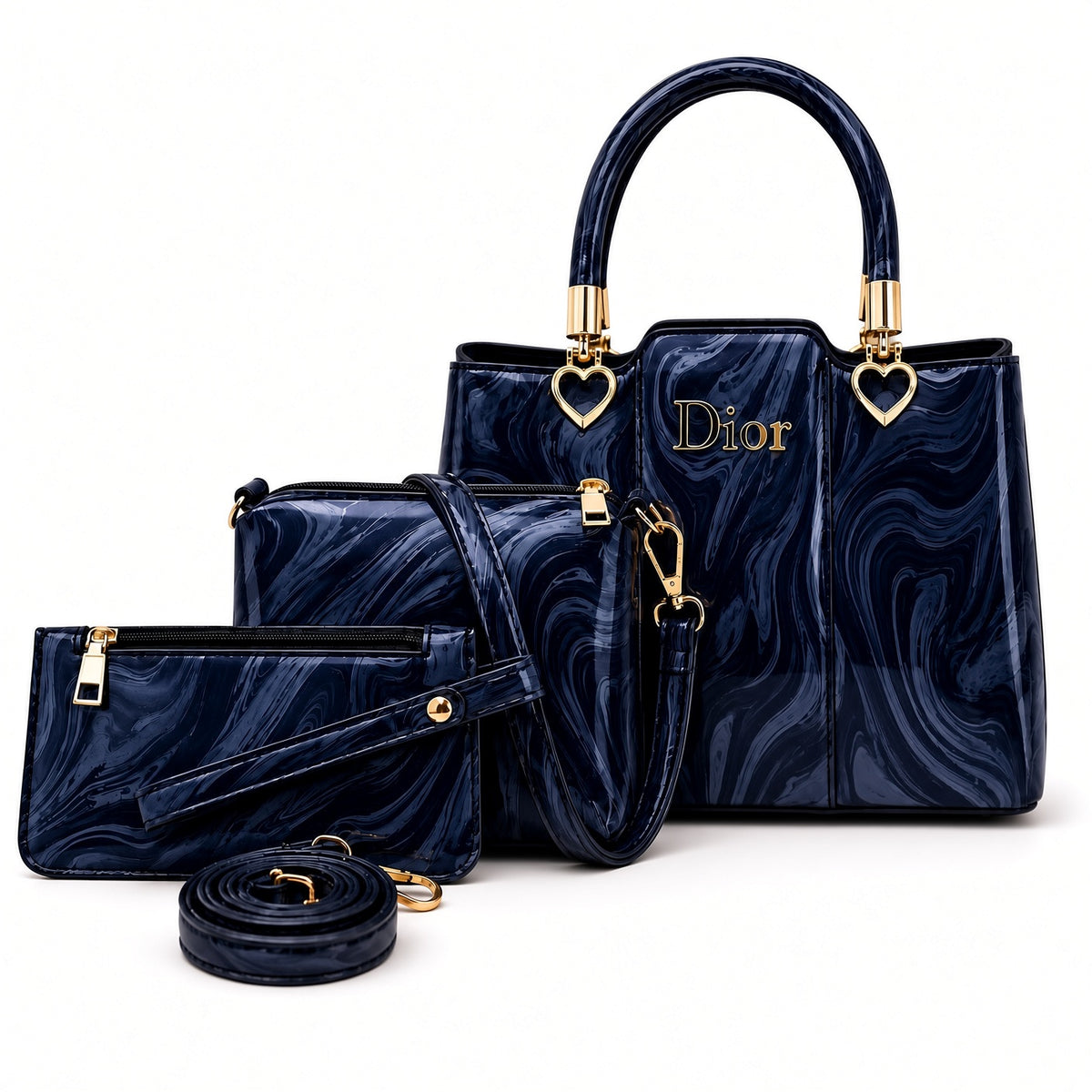 Dior Marbal Texture High Quality 3Pcs Shoulder Bag