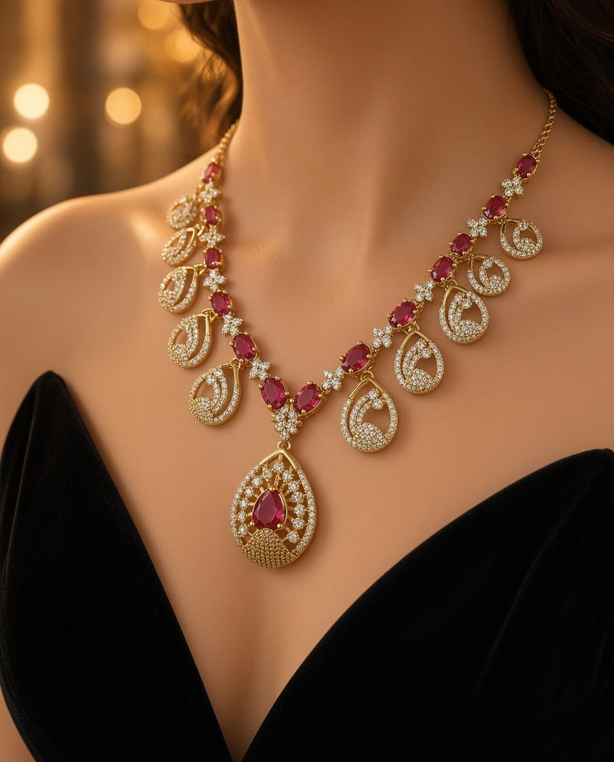 ✨ Emerald Peacock Jewelry Set