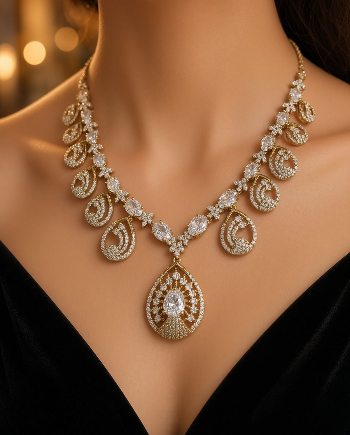 ✨ Emerald Peacock Jewelry Set
