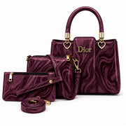 Dior Marbal Texture High Quality 3Pcs Shoulder Bag