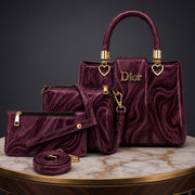 Dior Marbal Texture High Quality 3Pcs Shoulder Bag