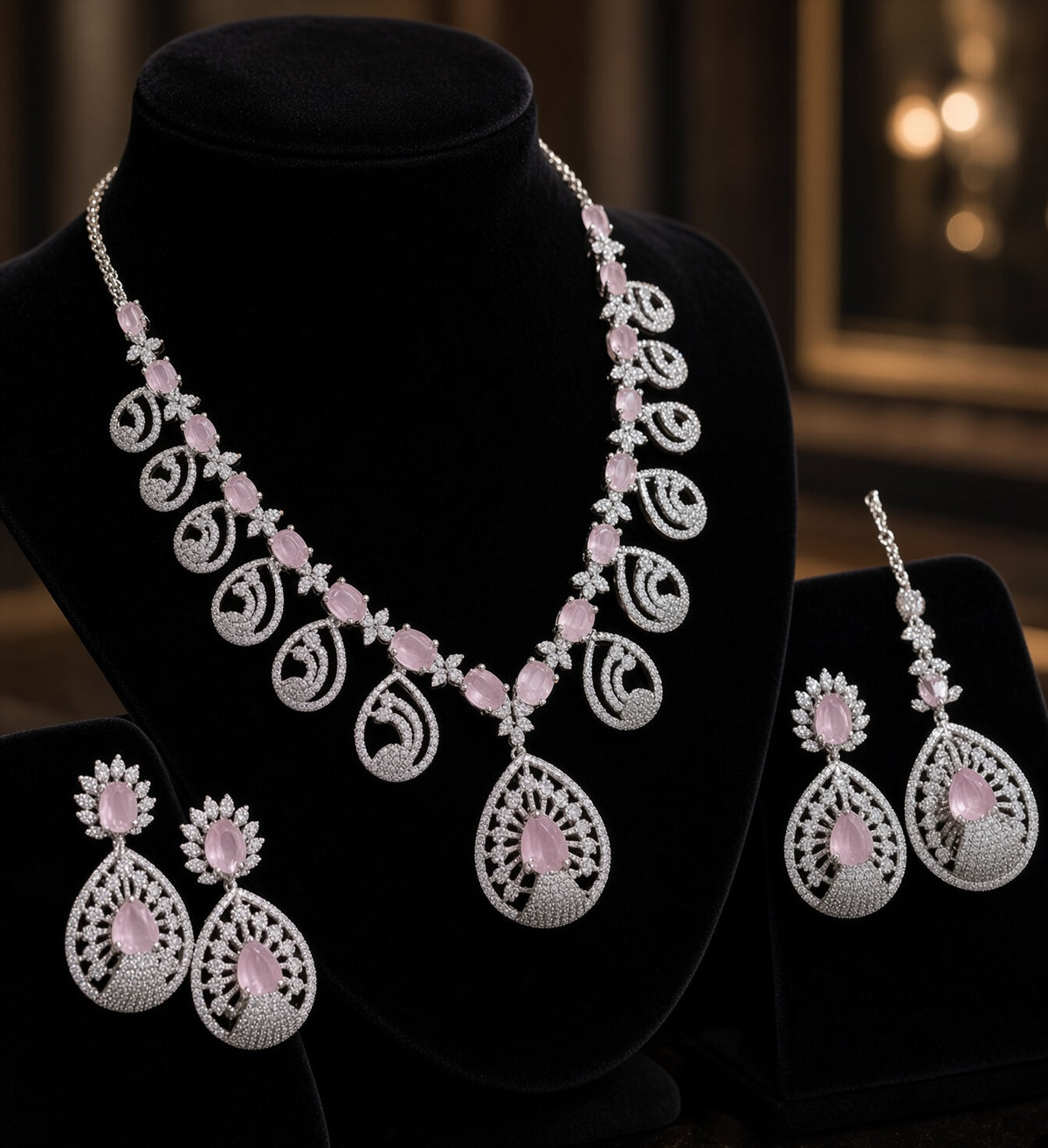 ✨ Emerald Peacock Jewelry Set